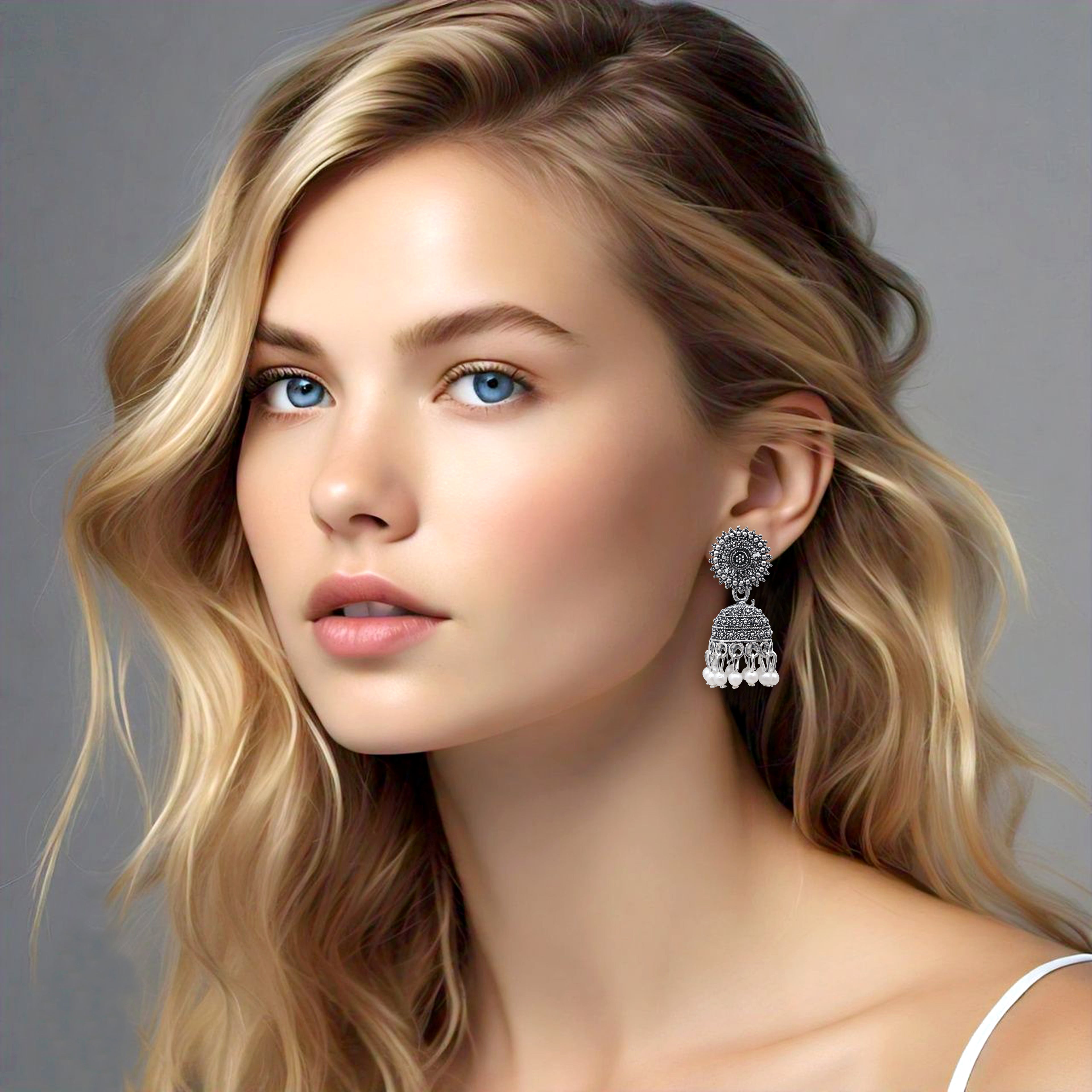 Silver Jhumka